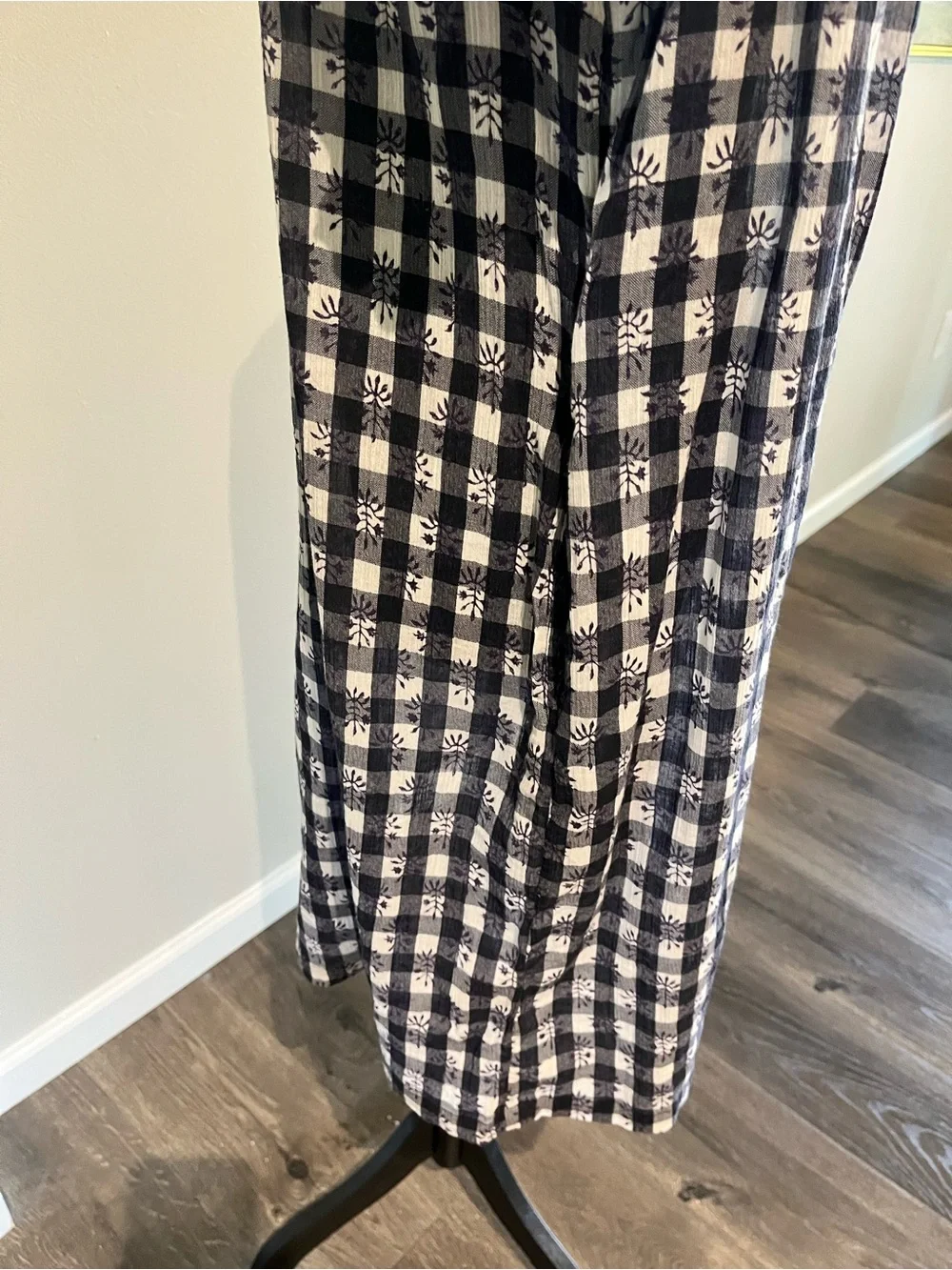 Tuckernuck Navy Gingham Off Shoulder Dress Sz S EUC